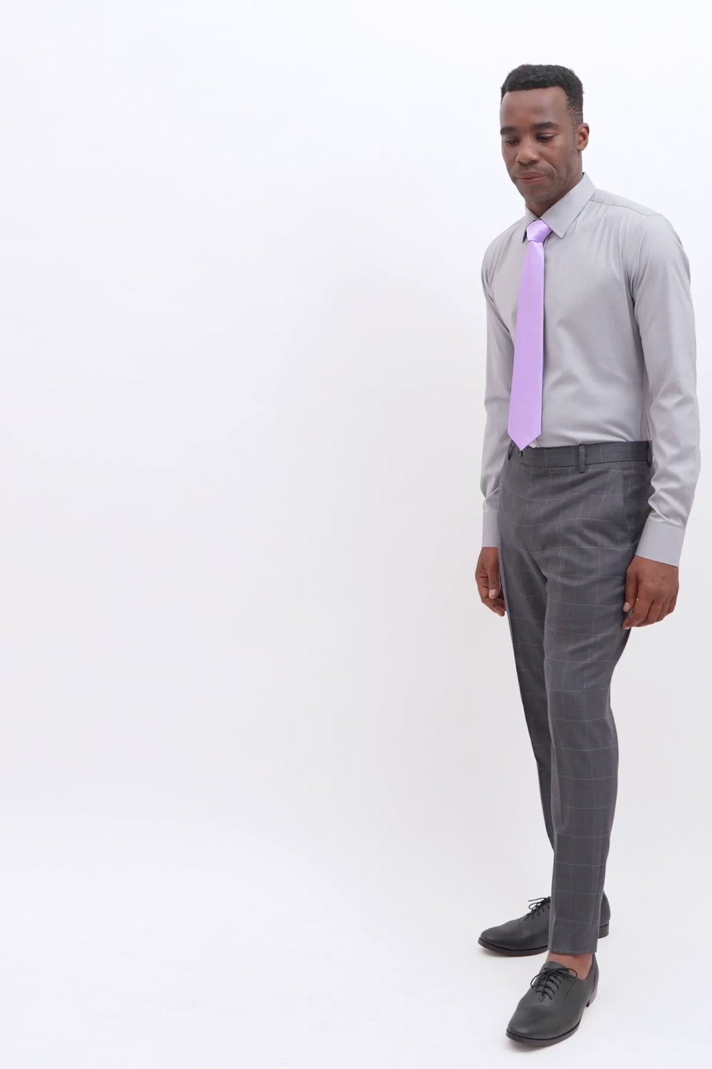 Dark Grey Windowpane Pants