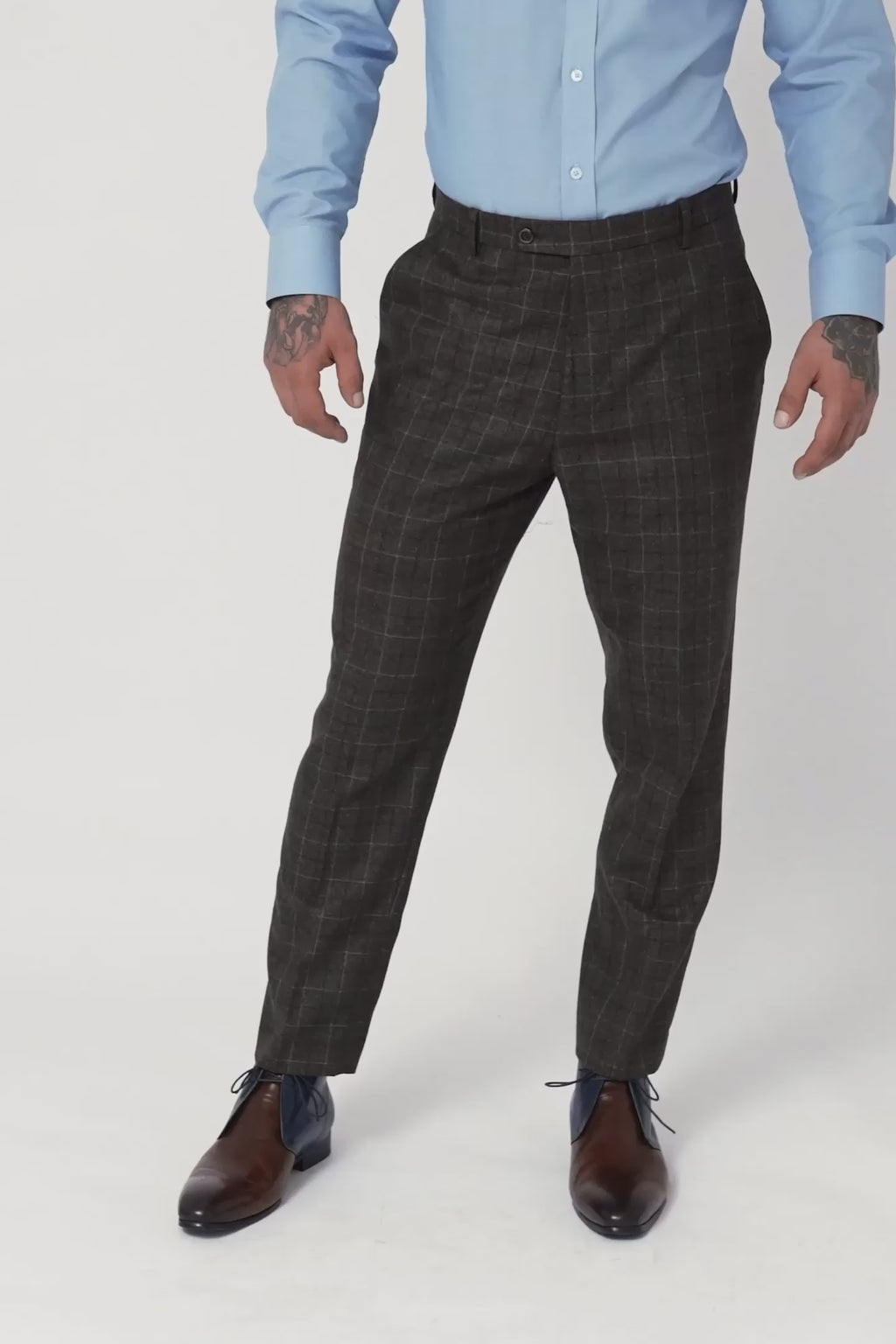 Cedar Brown Flannel Windowpane Pants