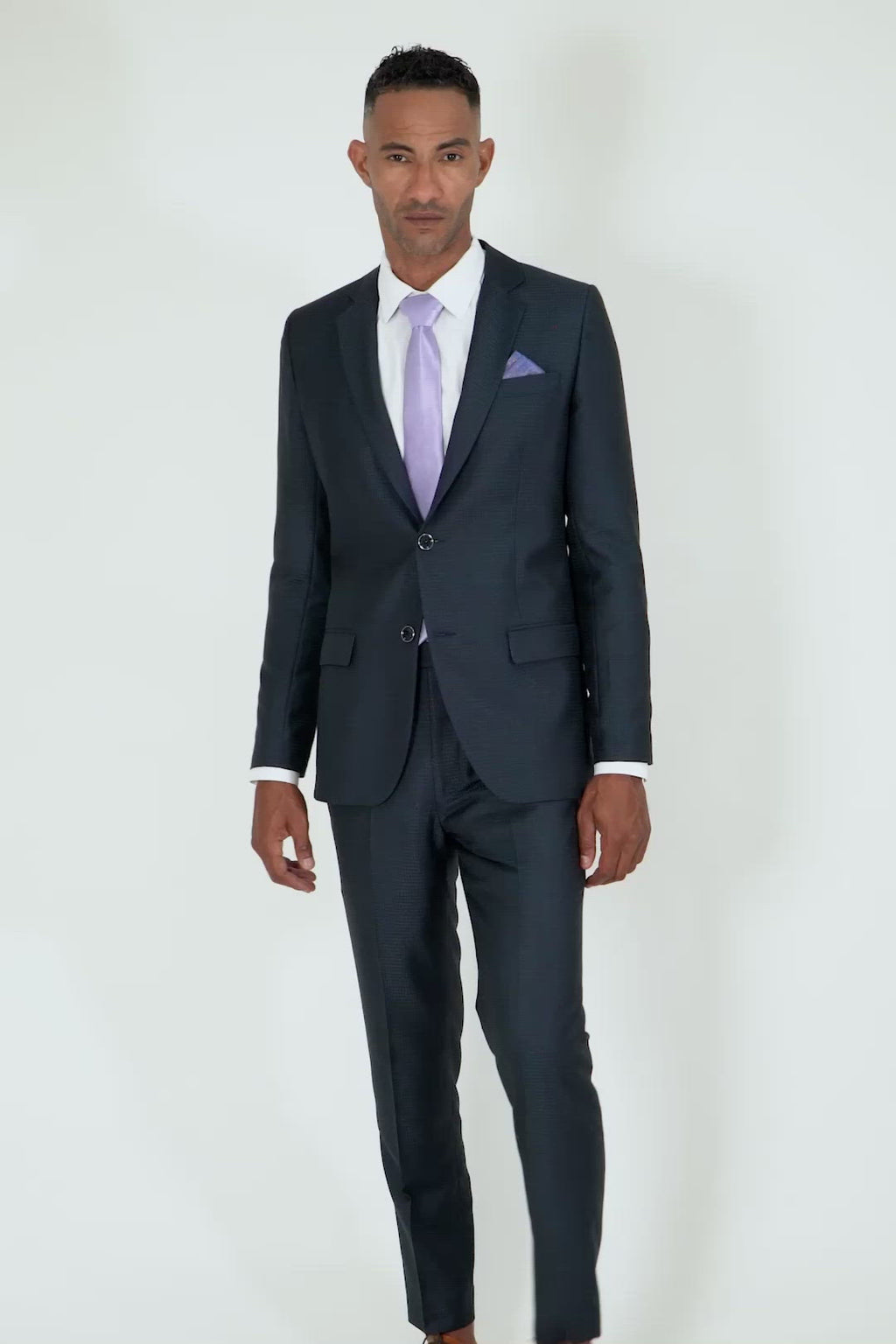 Astor Graphite Blue Microcheck Suit