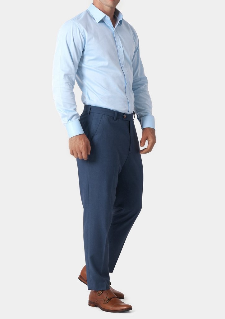 Yale Blue Crosshatch Pants - SARTORO