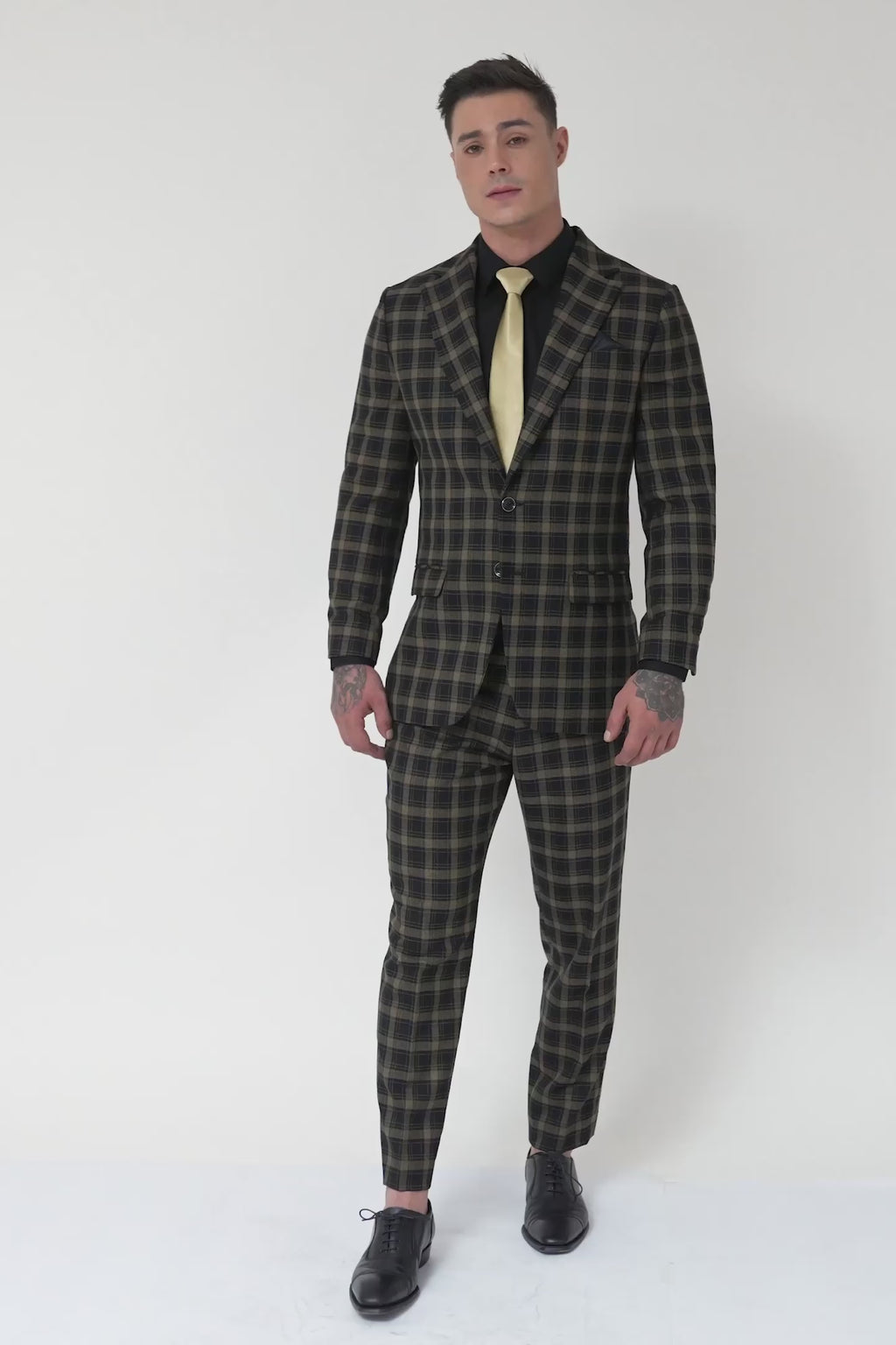 Ellis Black & Gold Check Suit