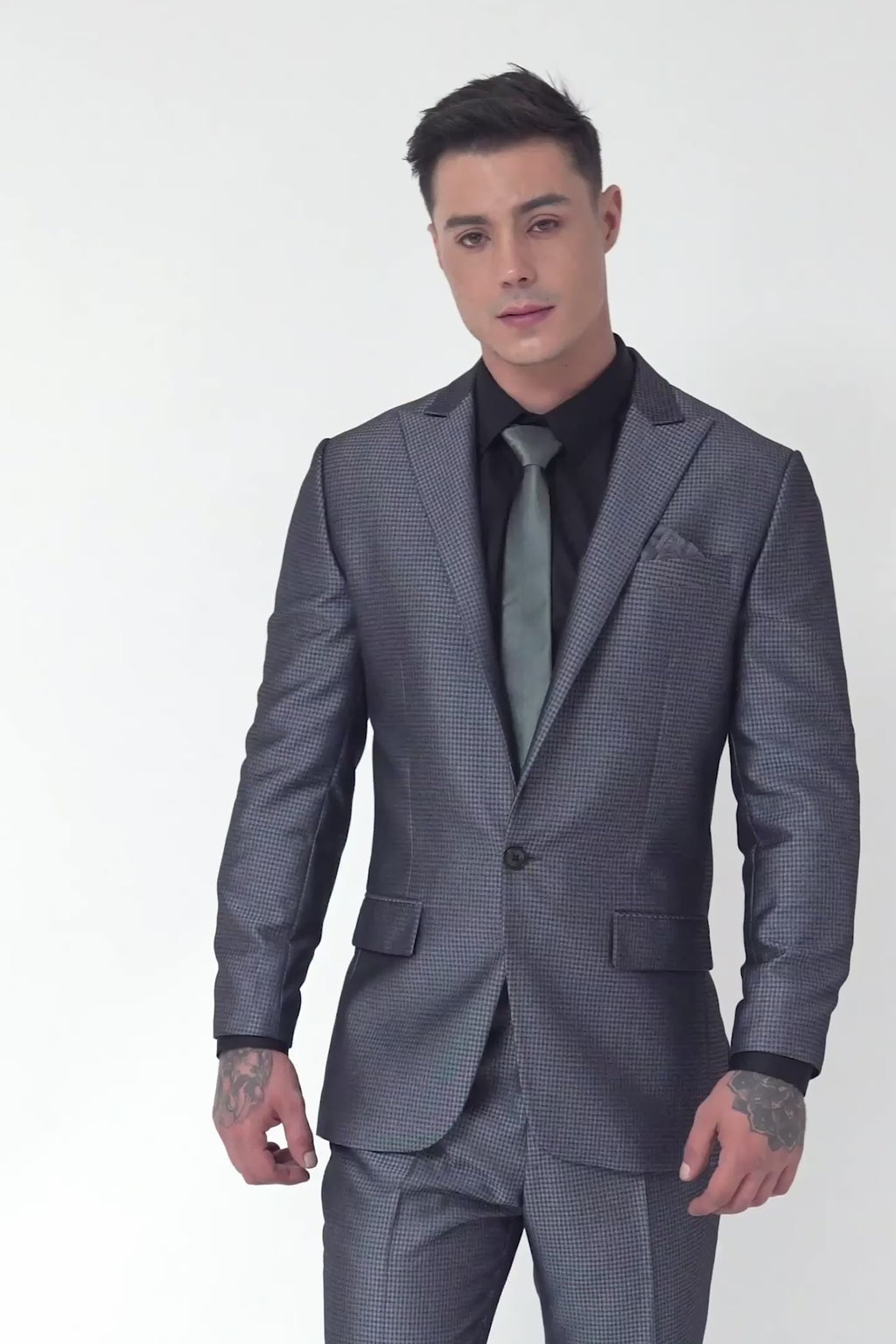 Bowery Grey Microcheck Jacket