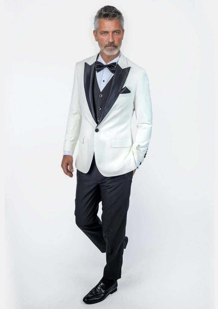Alabaster White Twill Tuxedo - SARTORO