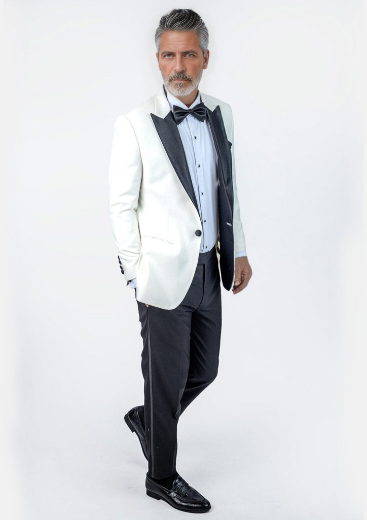 Alabaster White Twill Tuxedo - SARTORO
