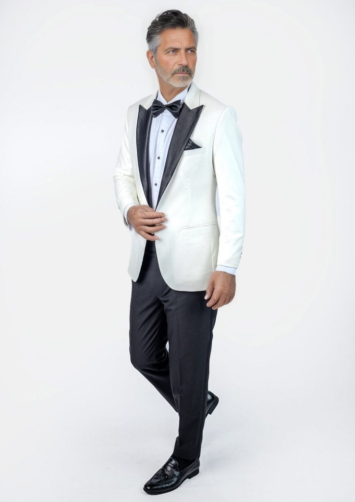 Alabaster White Twill Tuxedo - SARTORO