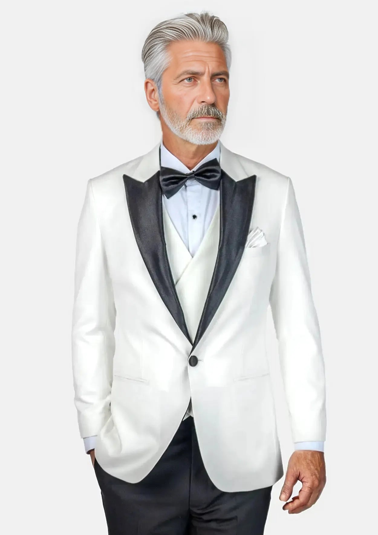 Alabaster White Twill Tuxedo - SARTORO