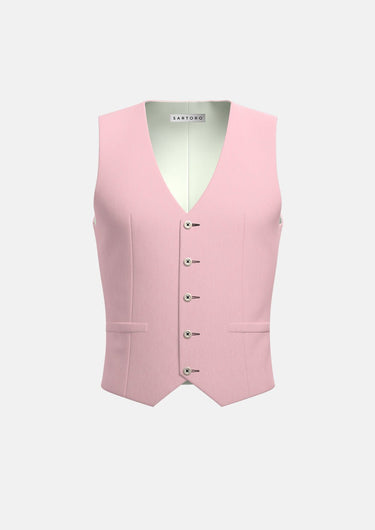 Amaranth Pink Linen Vest - SARTORO