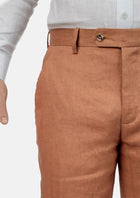 Amber Brown Linen Pants - SARTORO521