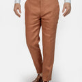 Amber Brown Linen Pants - SARTORO