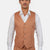 Amber Brown Linen Vest - SARTORO