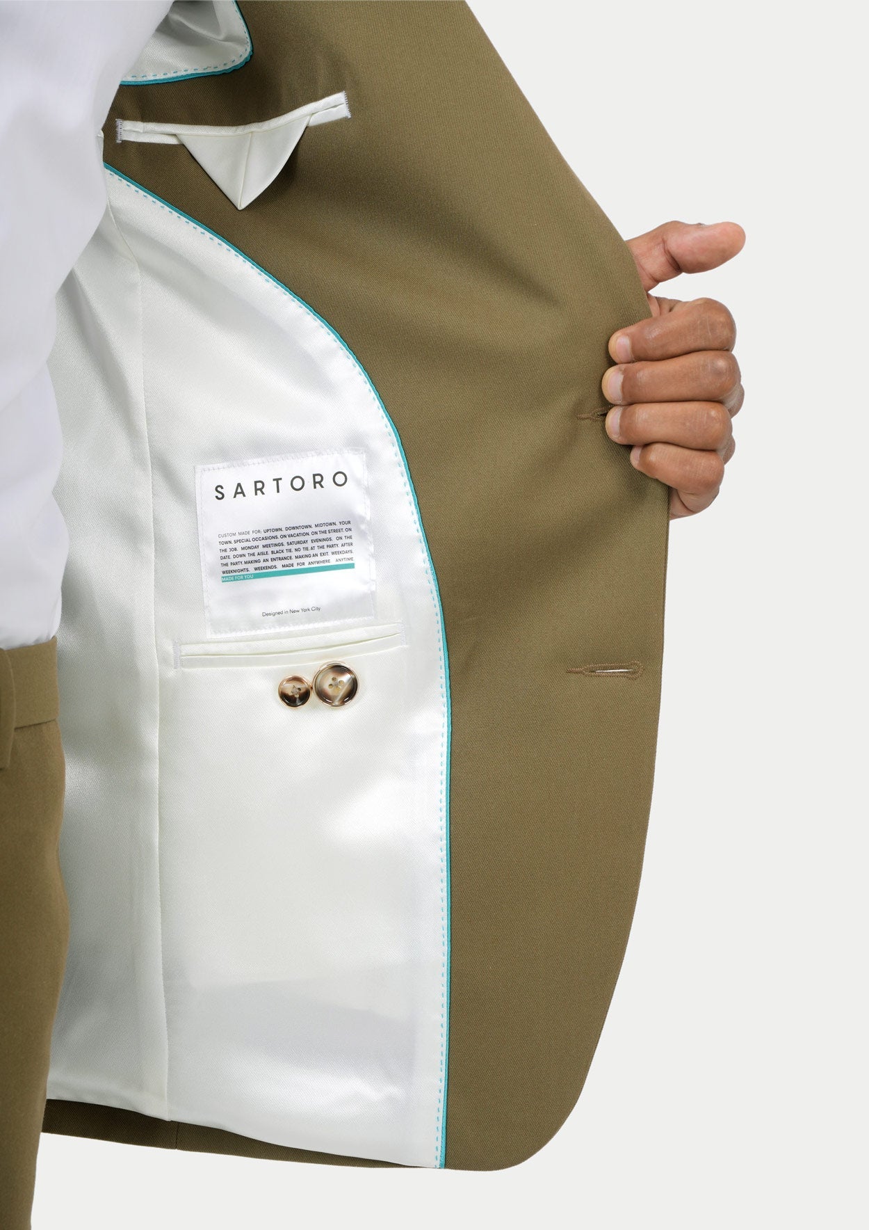 Astor British Khaki Cotton Jacket - SARTORO