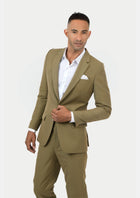 Astor British Khaki Cotton Suit - SARTORO402