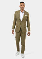 Astor British Khaki Cotton Suit - SARTORO577