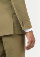 Astor British Khaki Cotton Suit - SARTORO531