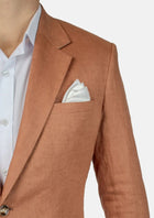 Astor Brown Amber Linen Jacket - SARTORO492