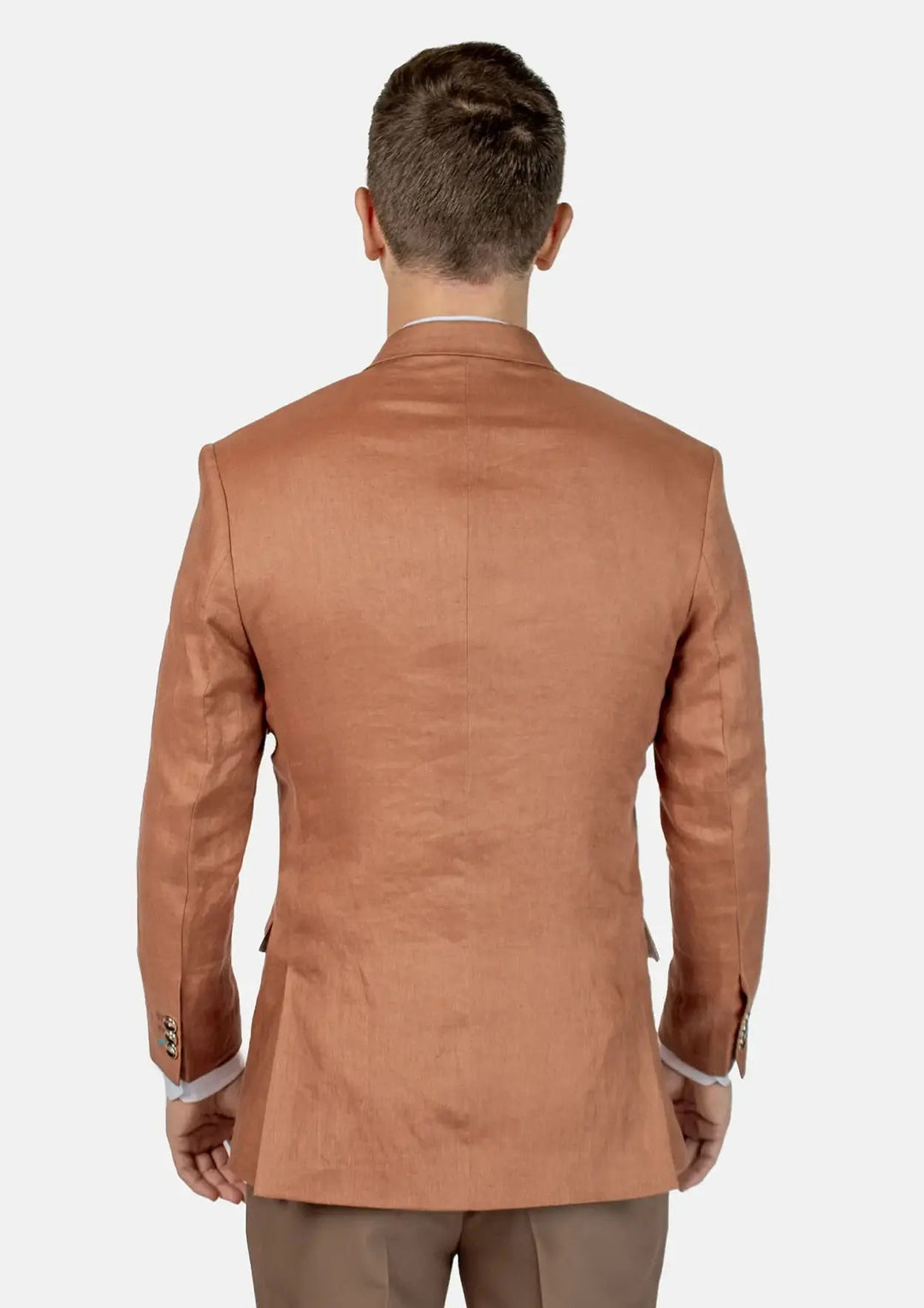 Astor Brown Amber Linen Jacket - SARTORO