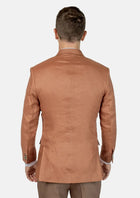 Astor Brown Amber Linen Jacket - SARTORO994