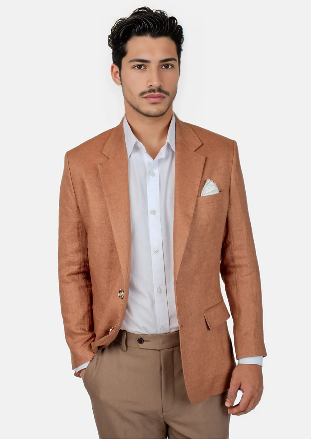 Amber Brown Linen Jacket723