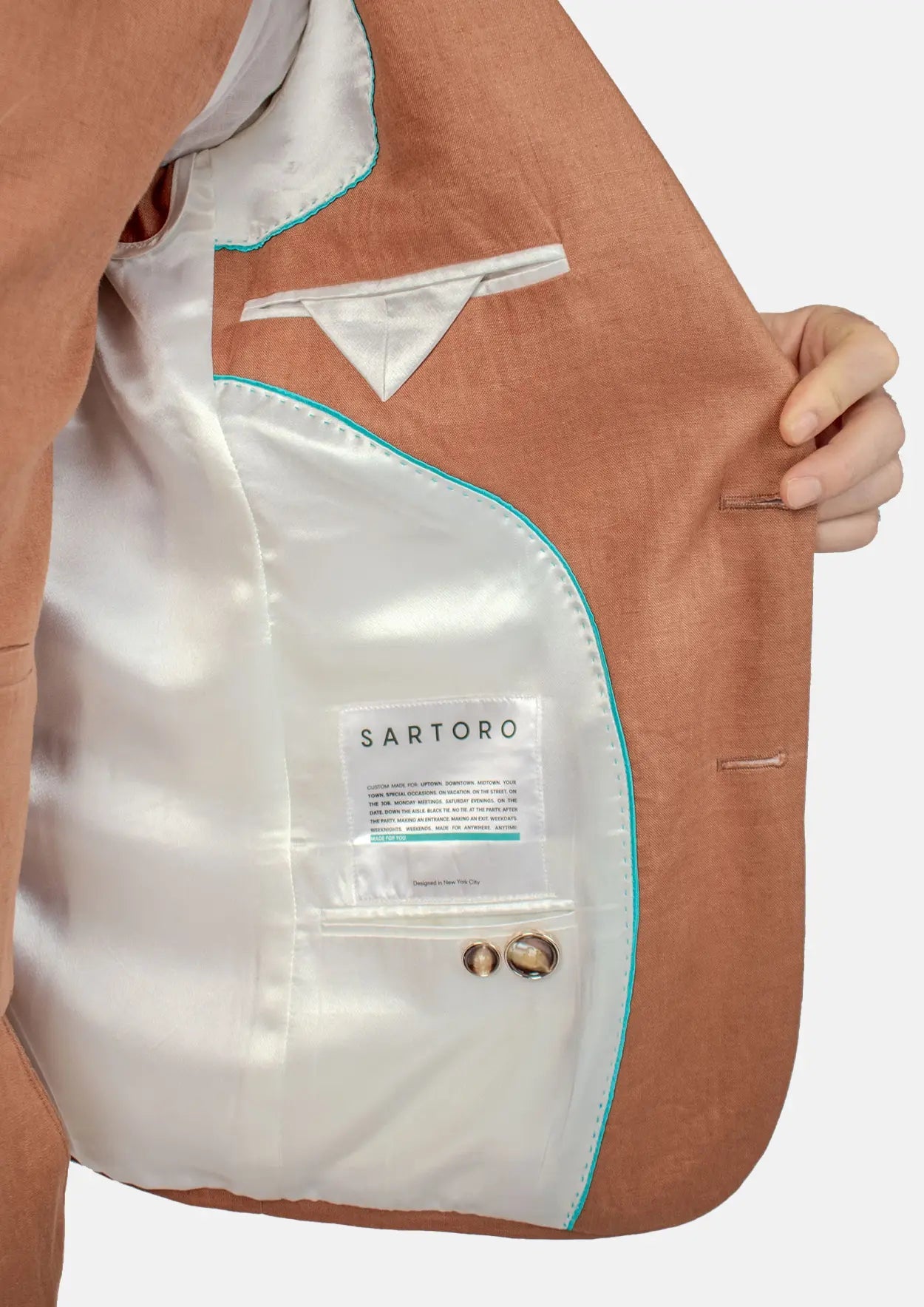 Astor Brown Amber Linen Suit - SARTORO