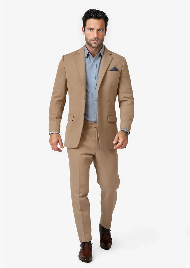 Astor Camel Cotton Suit - SARTORO