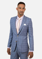 Astor Carolina Blue Windowpane Suit - SARTORO424