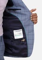 Astor Carolina Blue Windowpane Suit - SARTORO174
