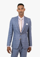 Astor Carolina Blue Windowpane Suit - SARTORO363
