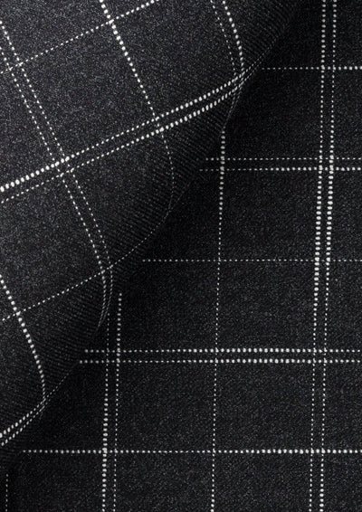 Astor Charcoal Flannel Windowpane Jacket - SARTORO