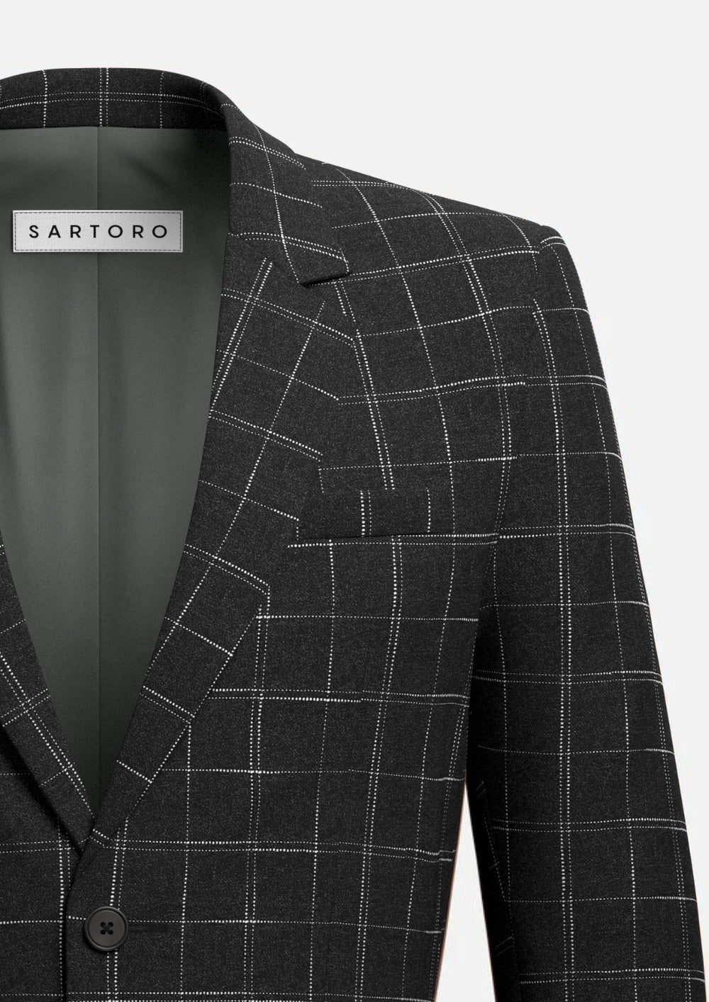 Astor Charcoal Flannel Windowpane Jacket - SARTORO