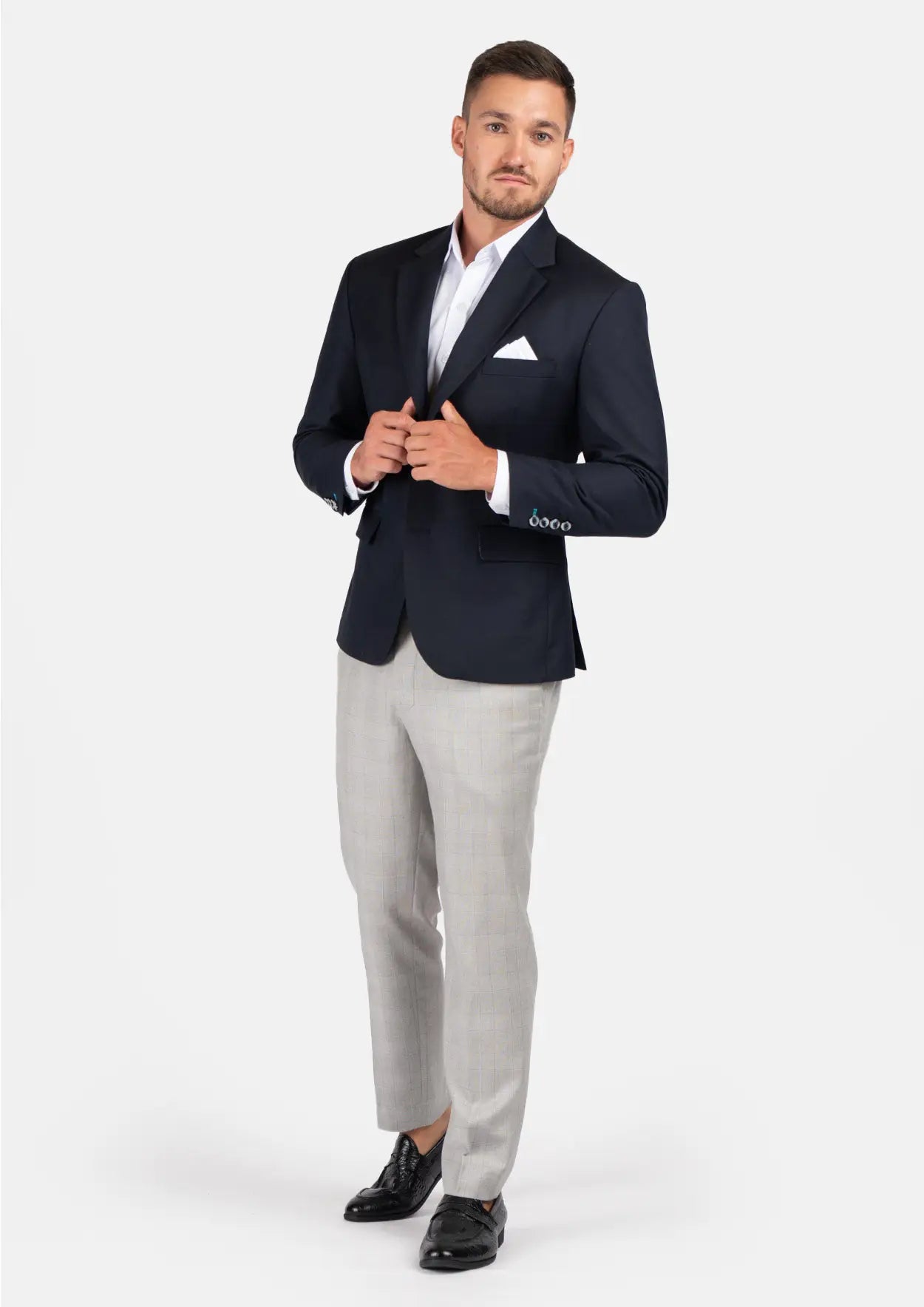 Astor Dark Navy Twill Jacket - SARTORO