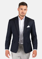 Astor Dark Navy Twill Jacket - SARTORO499