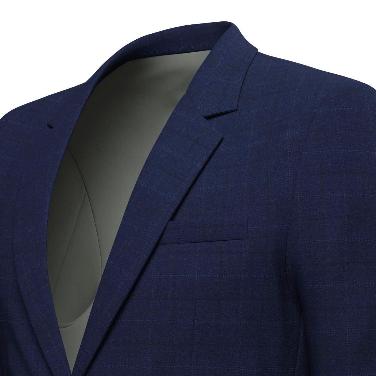 Astor Deep Blue Flannel Windowpane Jacket - SARTORO