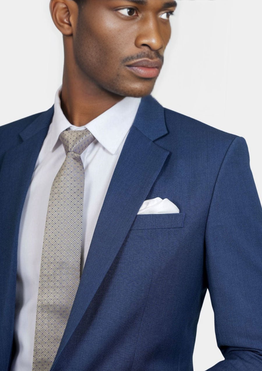 Astor Deep Blue Crosshatch Jacket - SARTORO