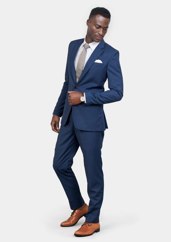 Astor Deep Blue Crosshatch Suit - SARTORO