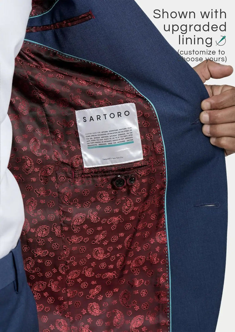 Astor Deep Blue Crosshatch Suit - SARTORO483