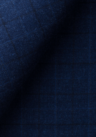 Astor Deep Blue Flannel Windowpane Suit - SARTORO