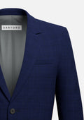 Astor Deep Blue Flannel Windowpane Suit - SARTORO