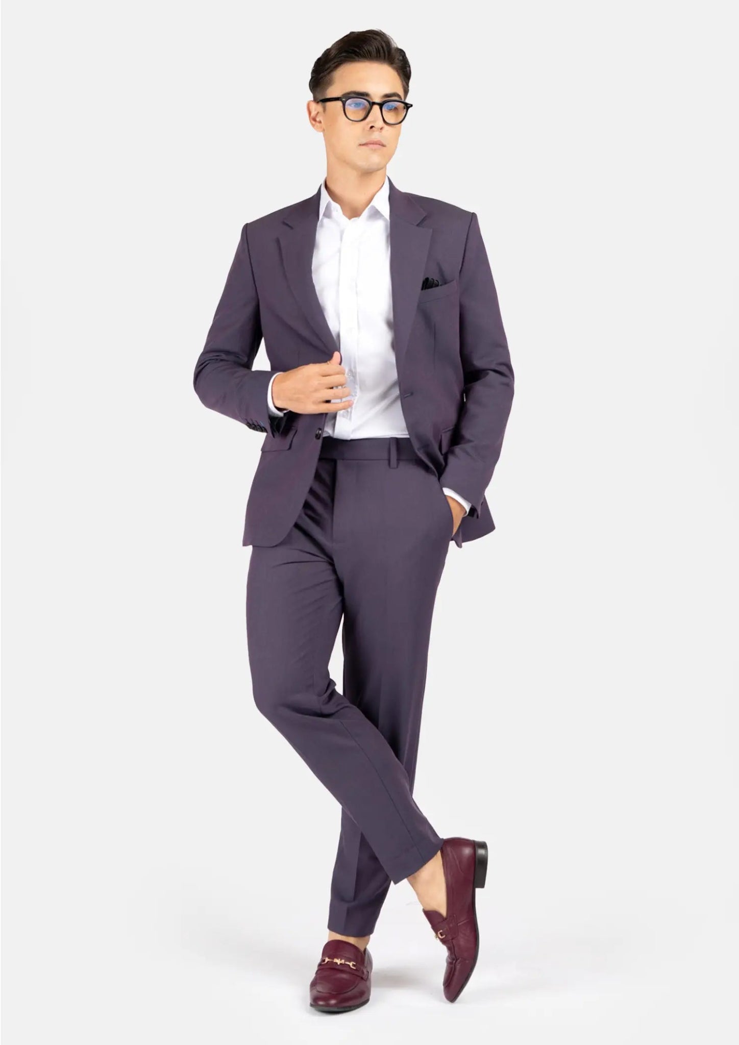 Astor Eminence Purple Stretch Suit - SARTORO