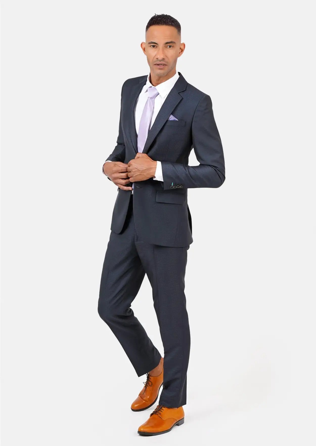 Astor Graphite Blue Microcheck Suit - SARTORO