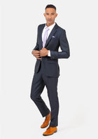 Astor Graphite Blue Microcheck Suit - SARTORO442