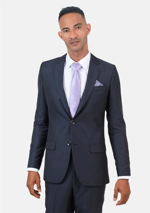 Astor Graphite Blue Microcheck Suit