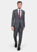 Astor Grey Charcoal Crosshatch Suit - SARTORO347