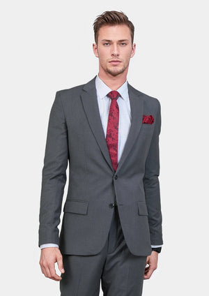 Astor Grey Charcoal Crosshatch Suit