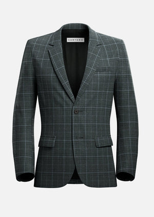 Astor Grey Two-Tone Plaid Jacket