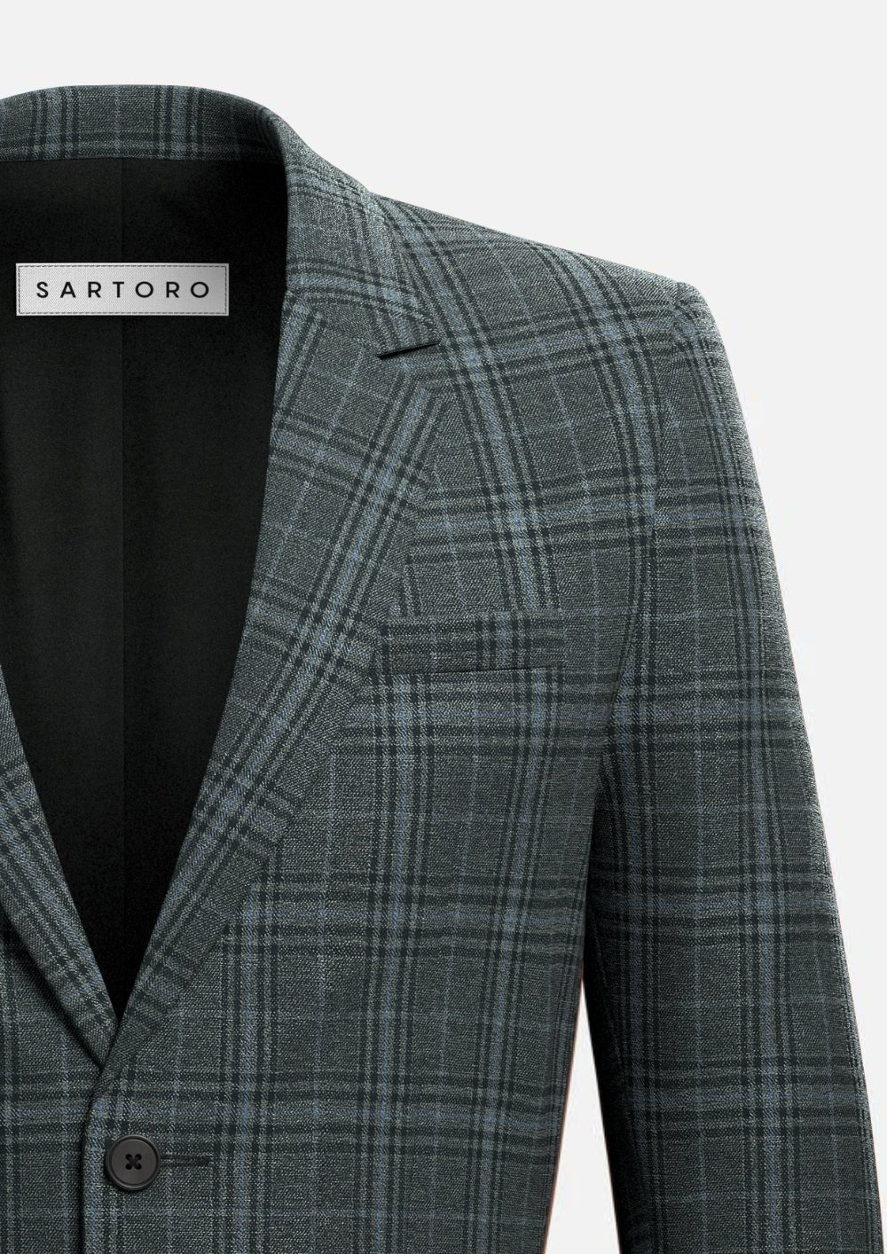 Astor Grey Two-Tone Plaid Suit - SARTORO
