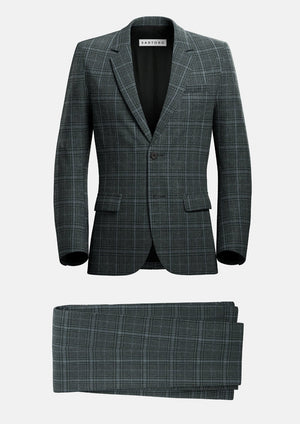 Astor Grey Two-Tone Plaid Suit
