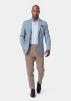 Astor Ice Blue Twill Jacket - SARTORO470