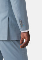 Astor Ice Blue Twill Jacket - SARTORO199