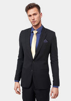 Astor Jet Black Twill Jacket - SARTORO570