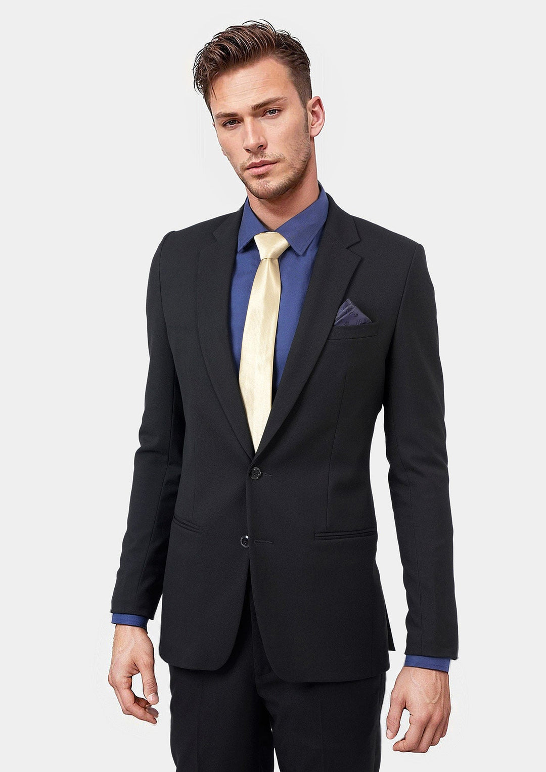 Astor Jet Black Twill Suit - SARTORO